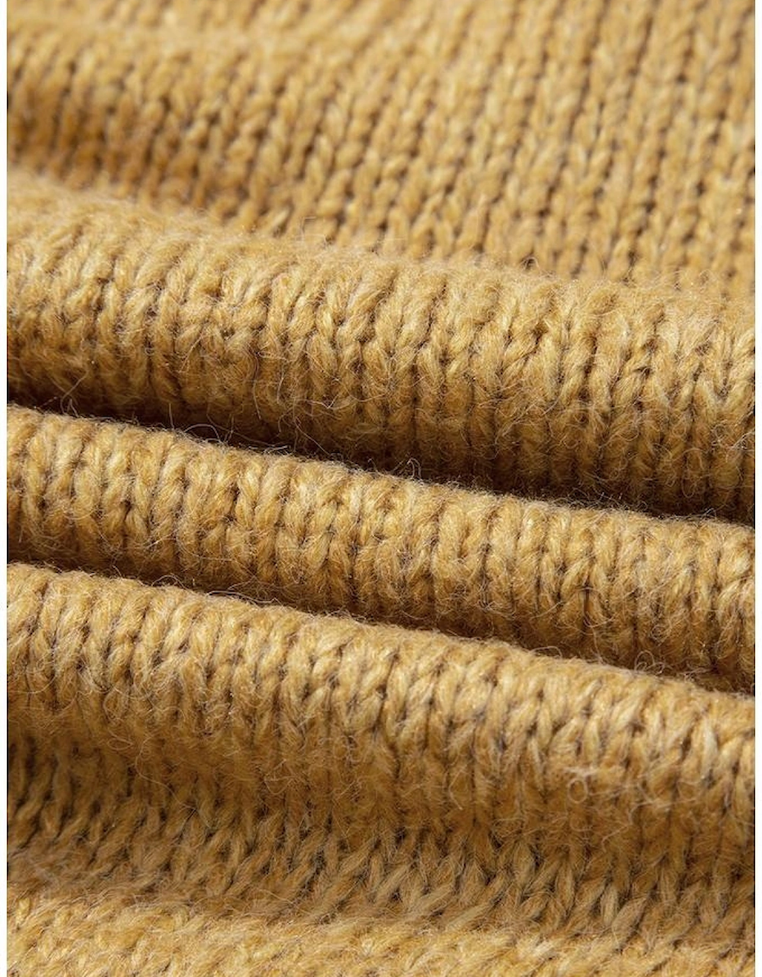 Light French Beige Lantern Sleeve Scallop V Neck Buttoned Front Cardigan