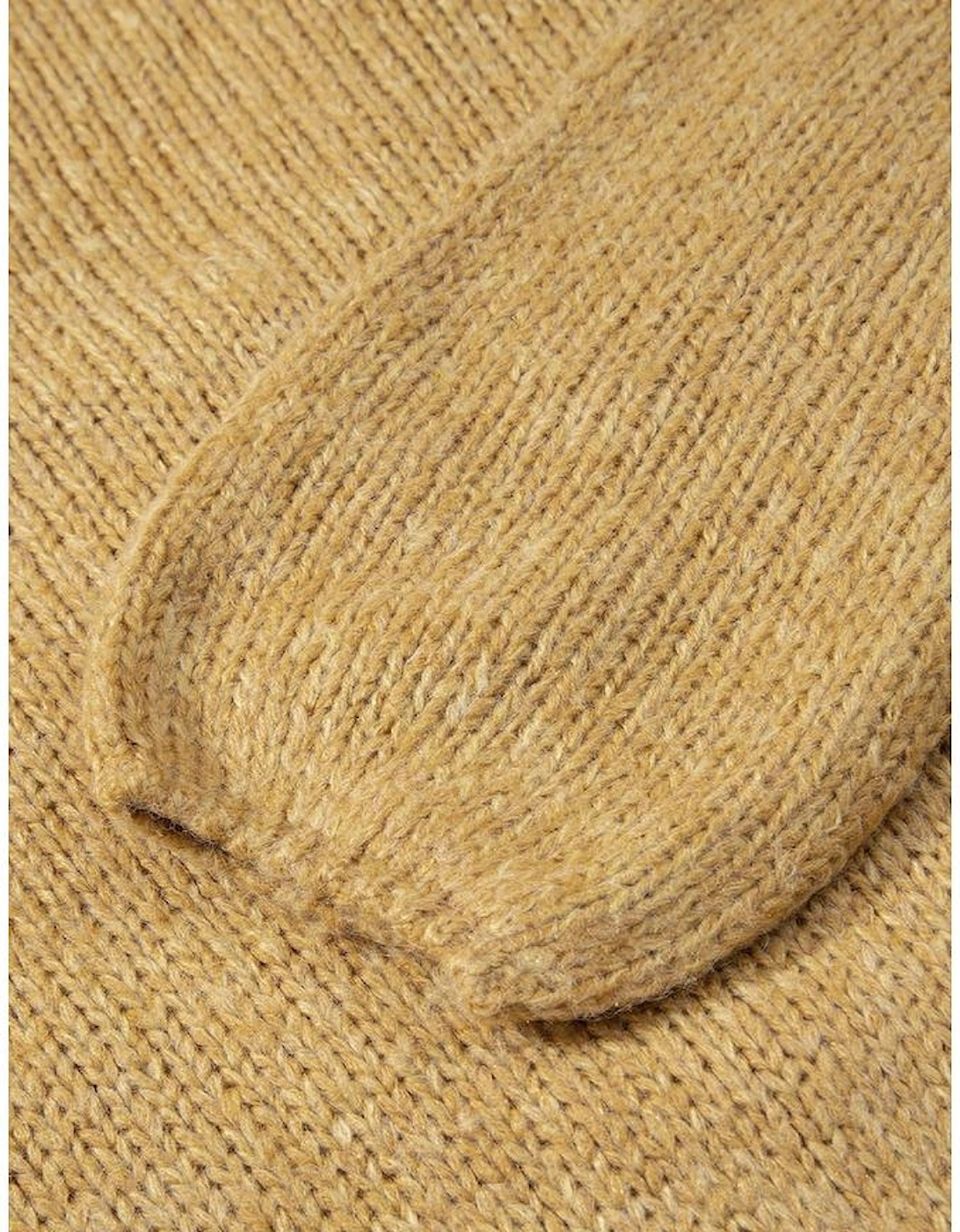 Light French Beige Lantern Sleeve Scallop V Neck Buttoned Front Cardigan