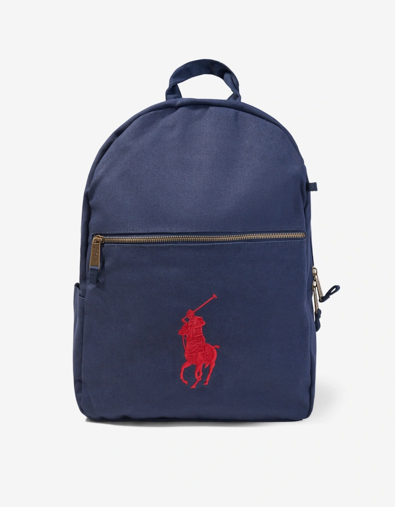 Kids Canvas School Backpack in Navy (42cm)