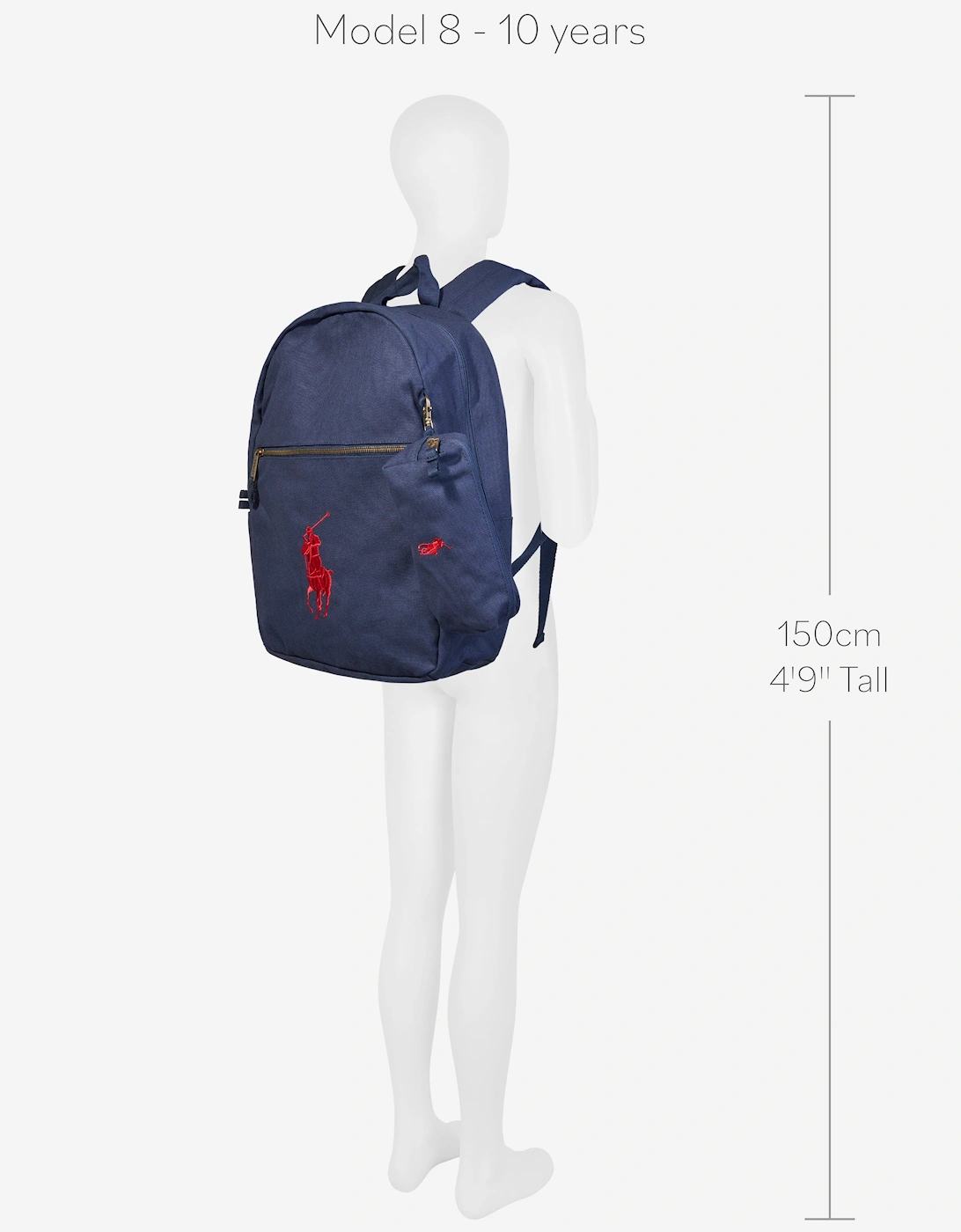 Kids Canvas School Backpack in Navy (42cm)