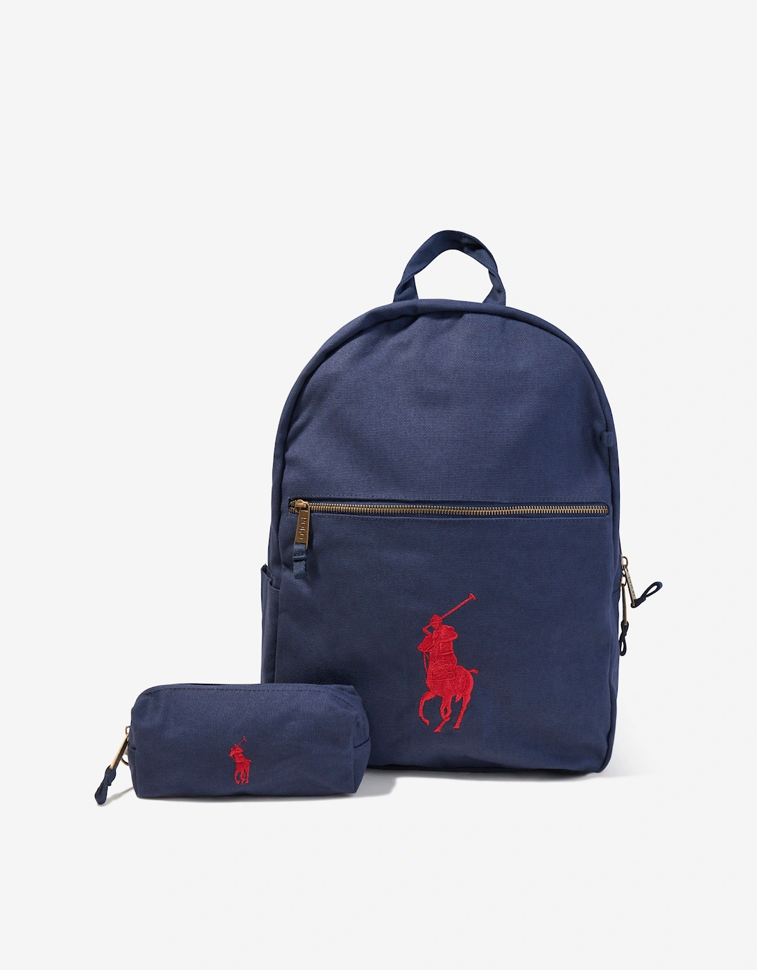Kids Canvas School Backpack in Navy (42cm)