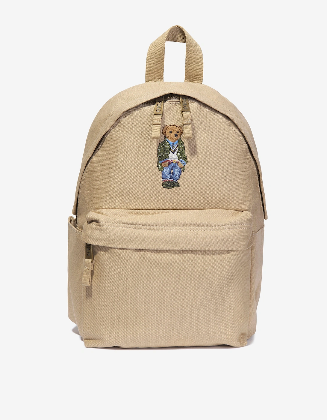 Boys Canvas Polo Bear Backpack in Beige (36cm), 6 of 5