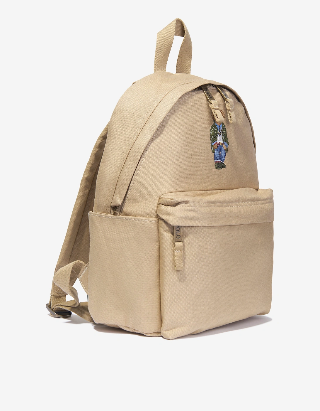 Boys Canvas Polo Bear Backpack in Beige (36cm)