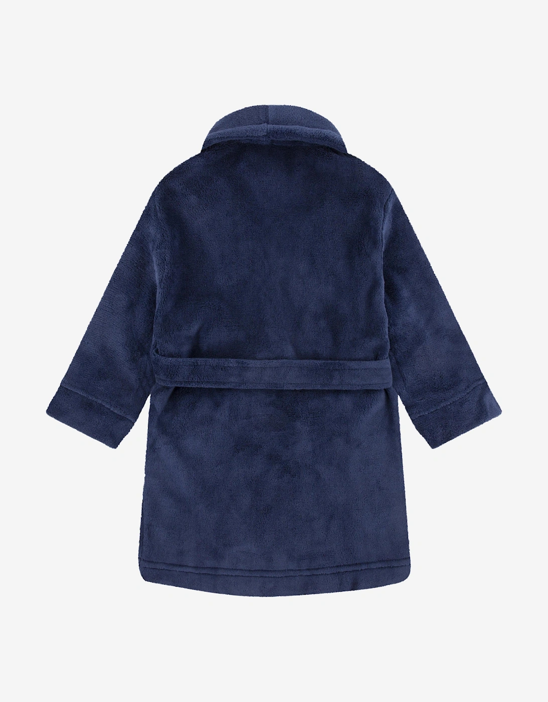 Boys Bear Patch Robe in Navy
