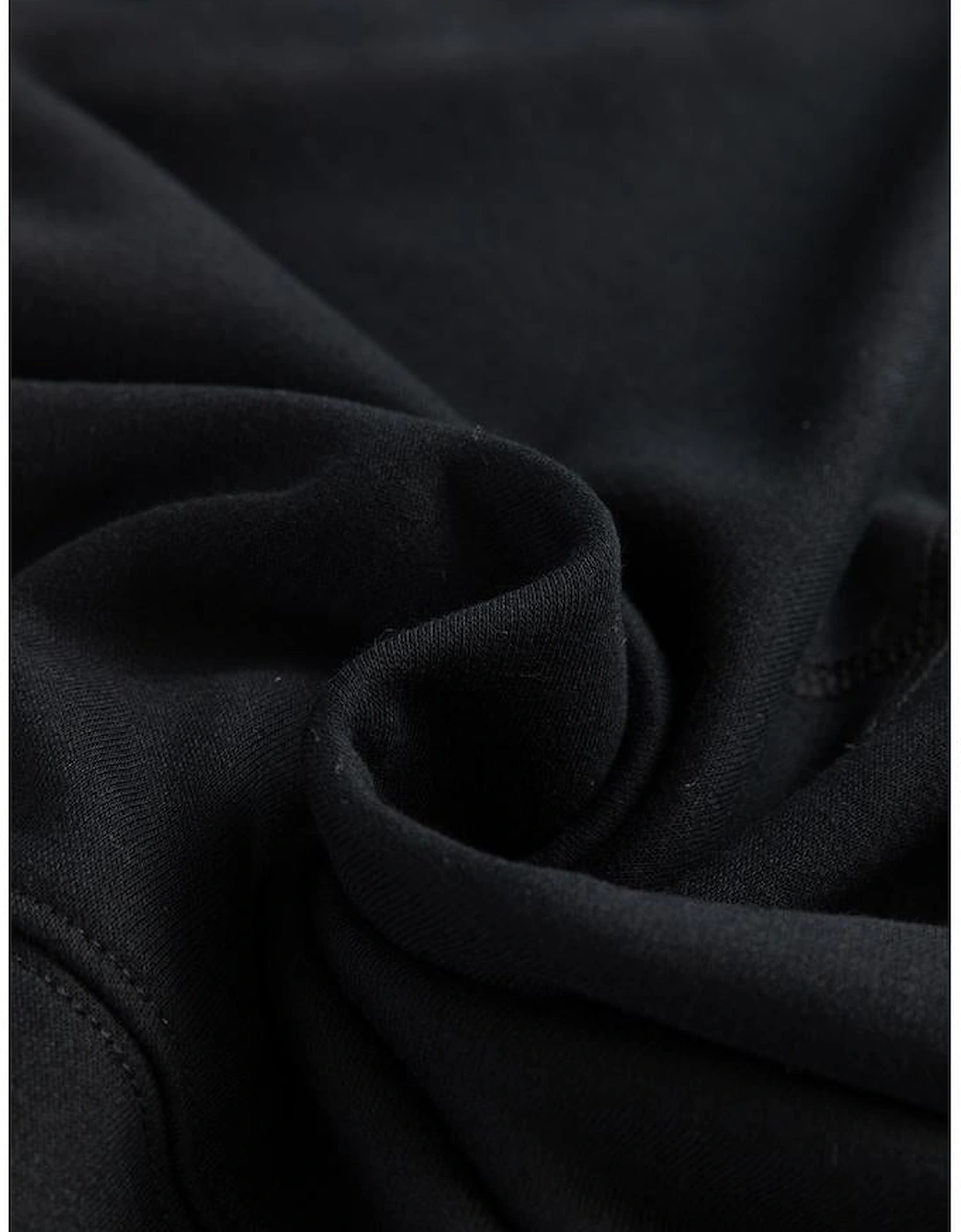 Black Drop Shoulder Crisscross Stitching Pocketed Loose Sweatshirt