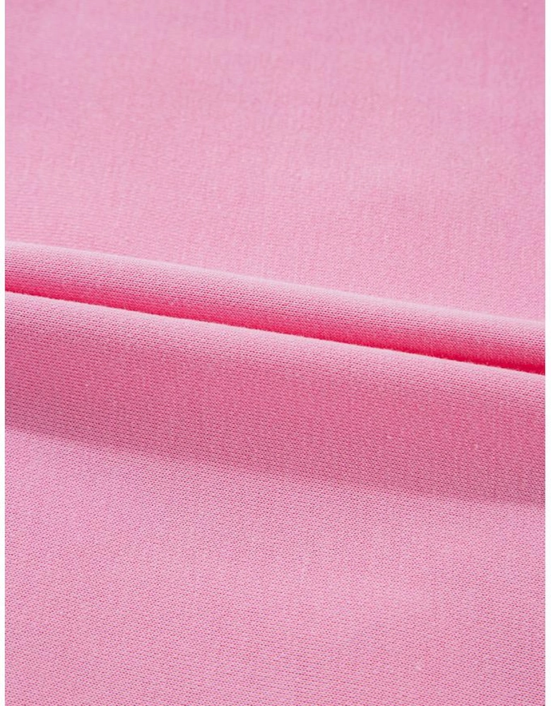 Bonbon Lace Insert Bow Embroidered Exposed Seam Sweatshirt