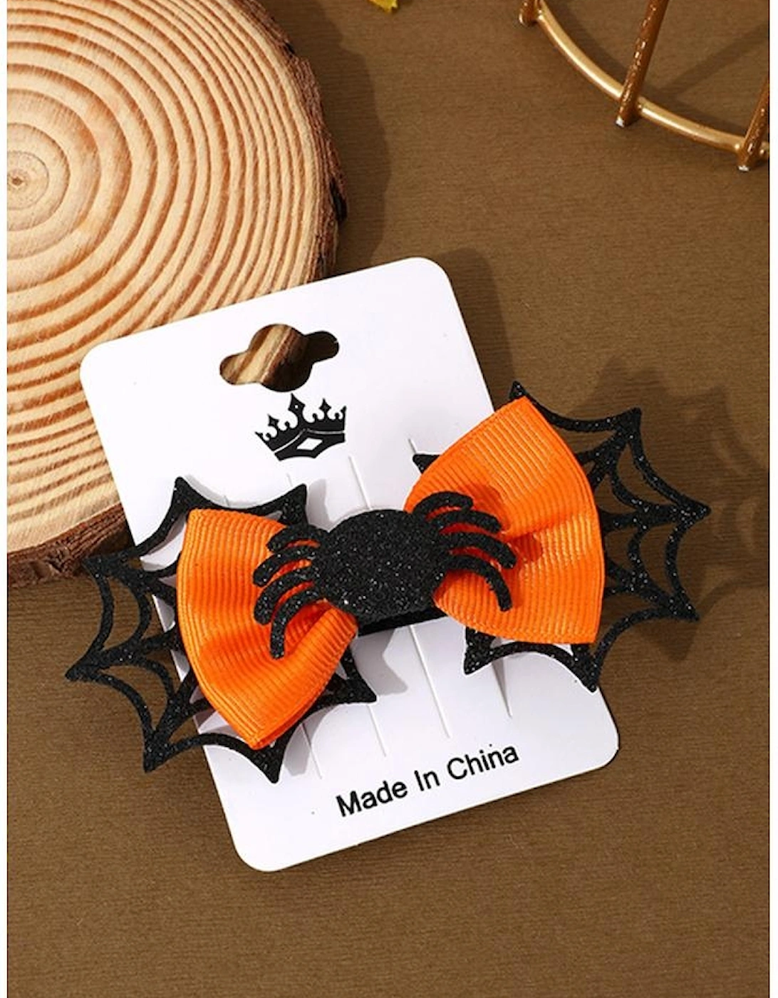 Azura Exchange Carrot Spider Web Bowknot Halloween Hair Clip