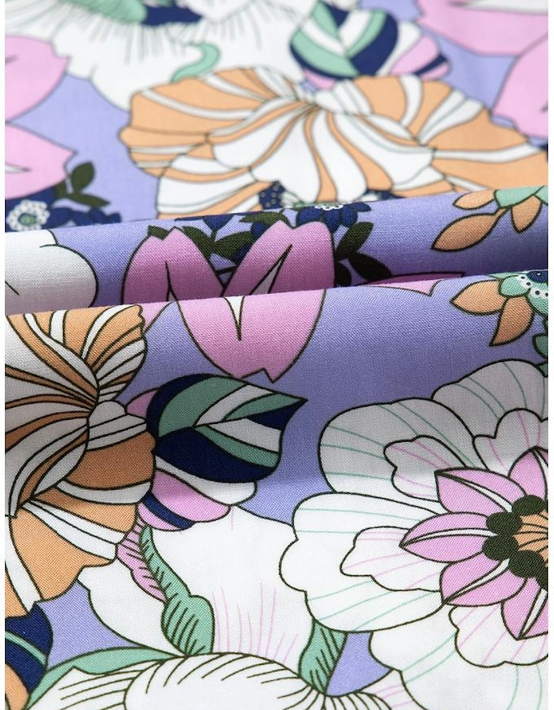 Purple Floral Print Smocked High Waist Square Neck Jumpsuit