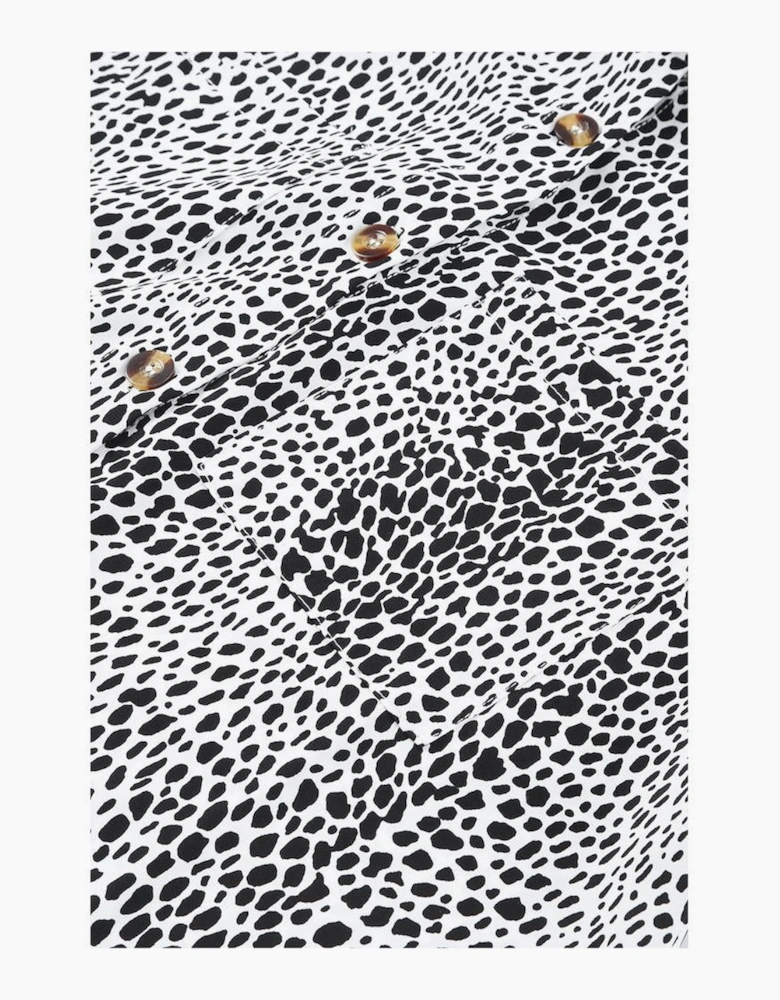 Long Sleeve Leopard Animal Print Shirt Dress