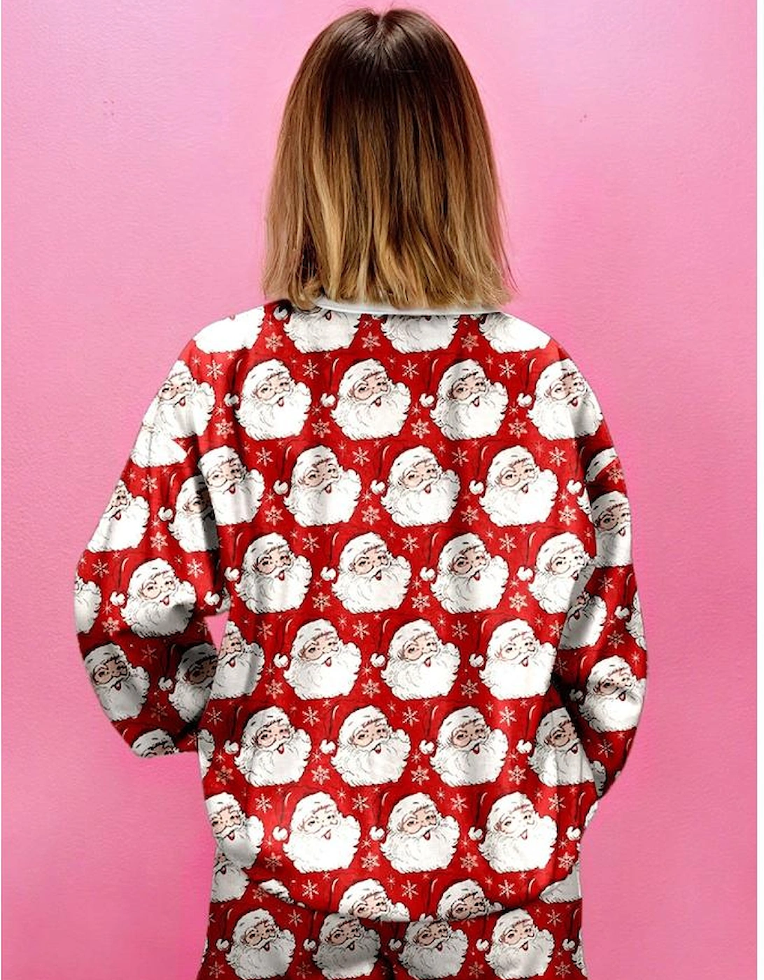 Red Ho Ho Ho Christmas Fashion Print 2pcs Lounge Short Set, 3 of 2