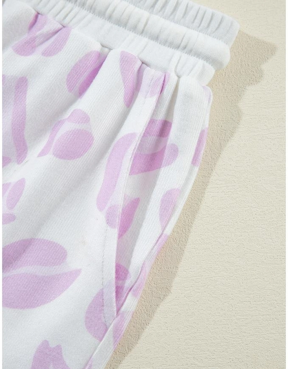 Pink Leopard Animal Print Pullover and Shorts Loungewear