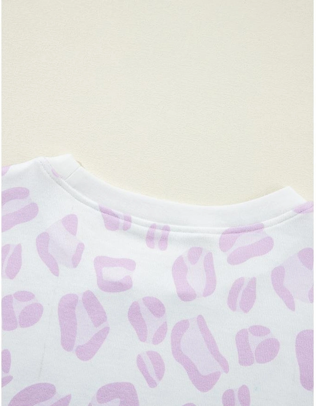 Pink Leopard Animal Print Pullover and Shorts Loungewear