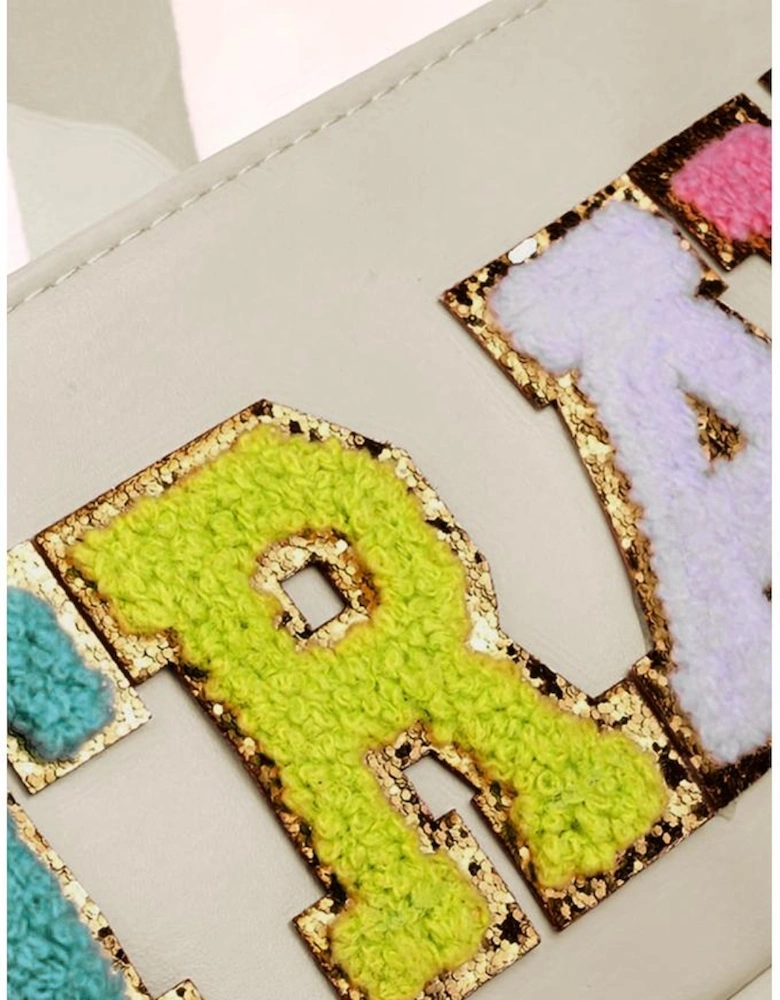 Parchment TRAVEL Chenille Letter Clear PVC Makeup Bag