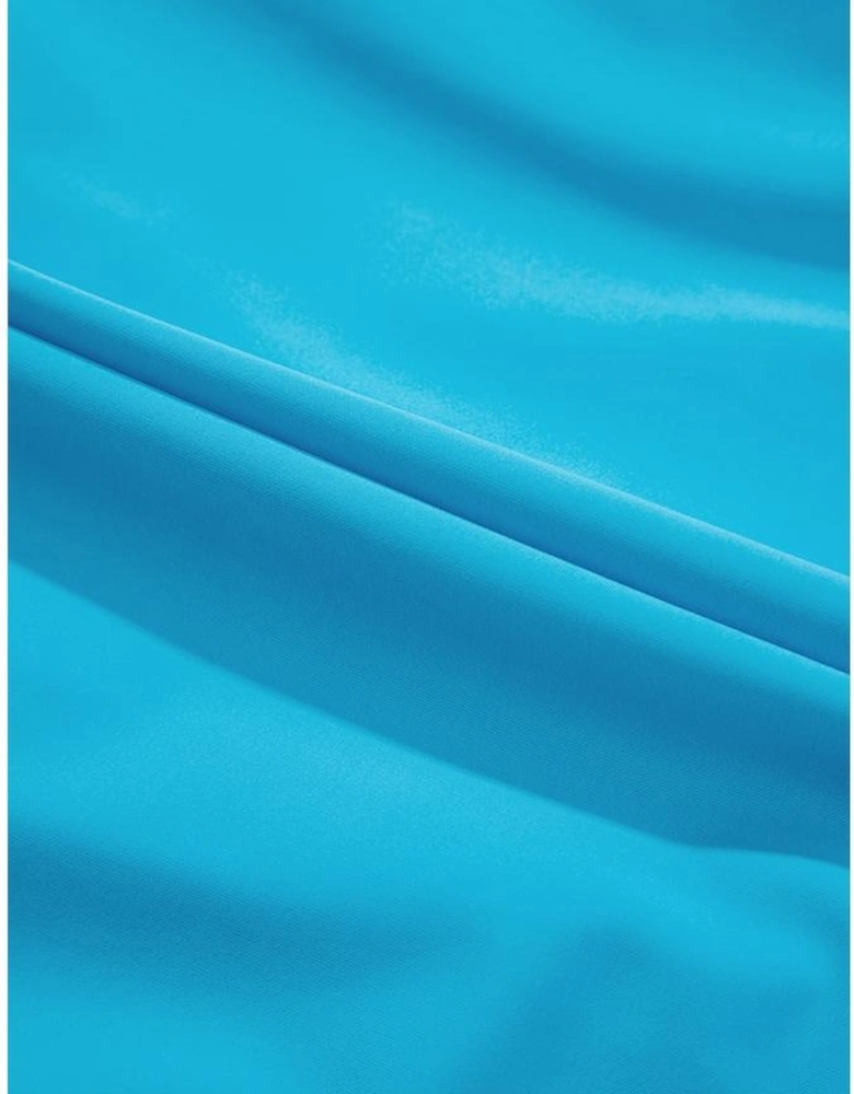 Light Blue Crossover Colorblock Cutout One Piece Swimsuit