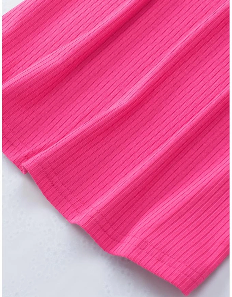 Azura Exchange V Neck Short Sleeve Ribbed T Shirt