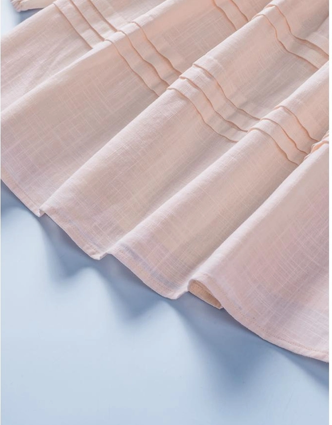 Beige Puff Sleeve Eyelet Babydoll Blouse