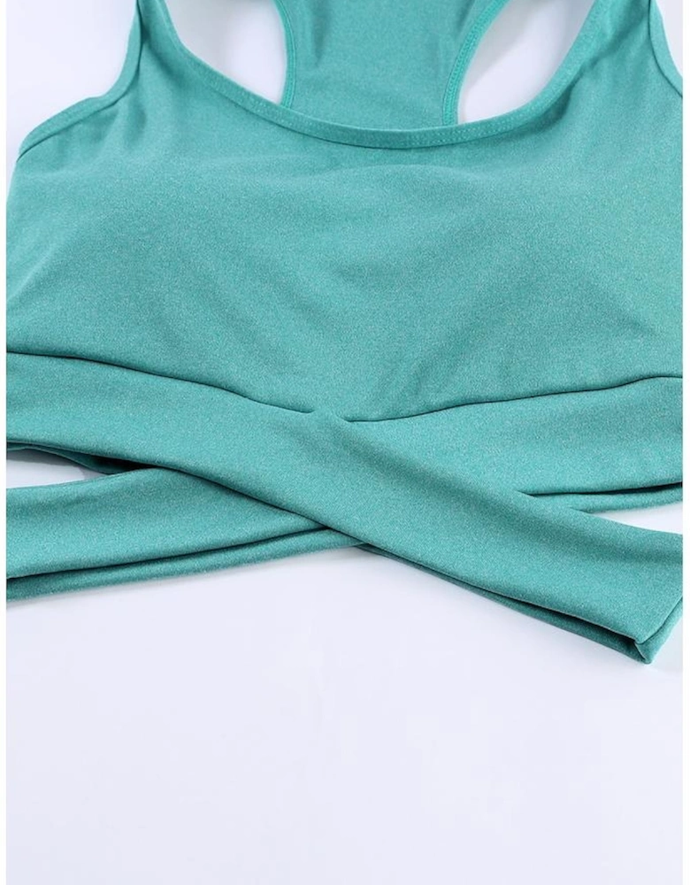 Azura Exchange Green Crisscross Sports Bra and Leggings Set