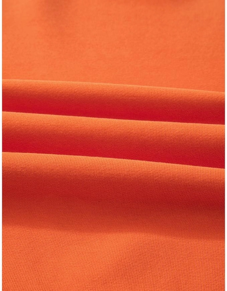 Russet Orange Solid Fleece Lined Drop Shoulder Terry Sweatshirt