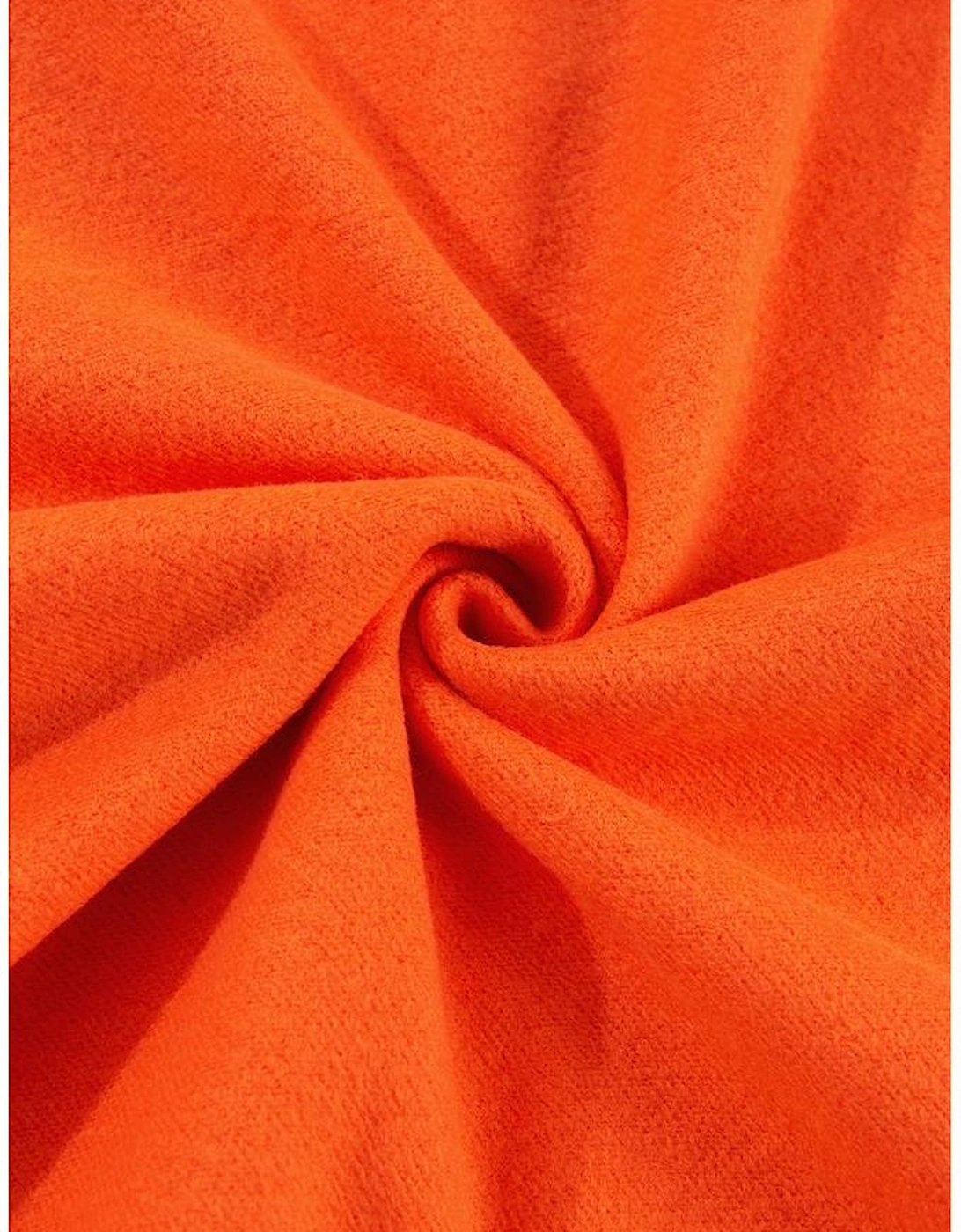 Russet Orange Solid Fleece Lined Drop Shoulder Terry Sweatshirt
