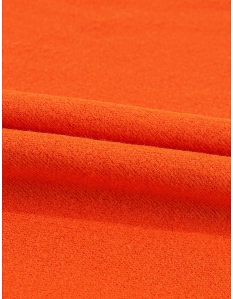 Russet Orange Solid Fleece Lined Drop Shoulder Terry Sweatshirt