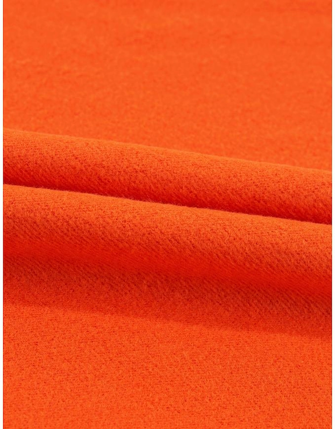 Russet Orange Solid Fleece Lined Drop Shoulder Terry Sweatshirt