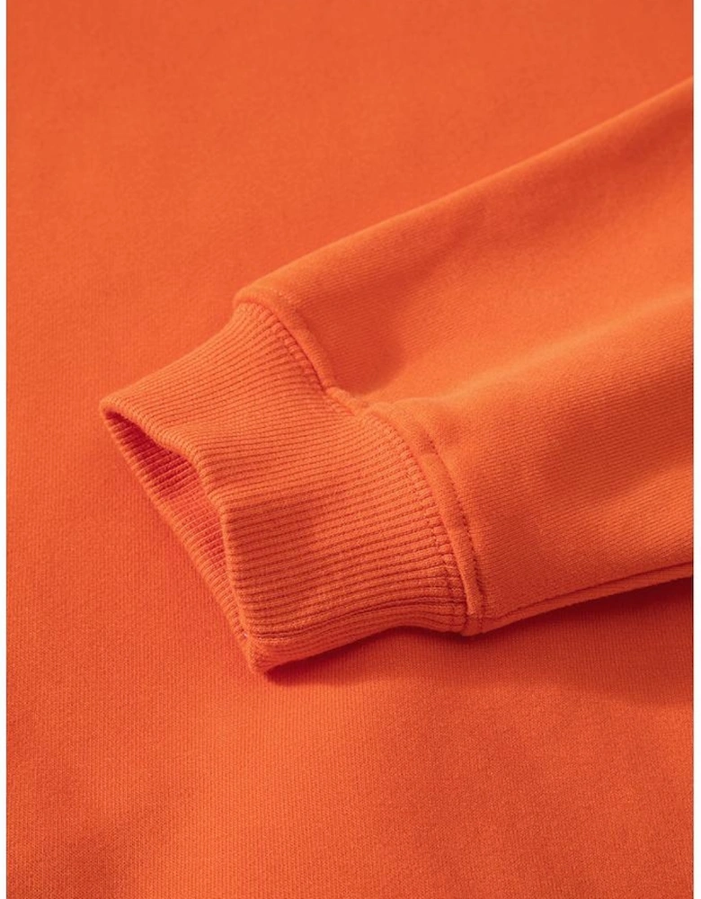 Russet Orange Solid Fleece Lined Drop Shoulder Terry Sweatshirt