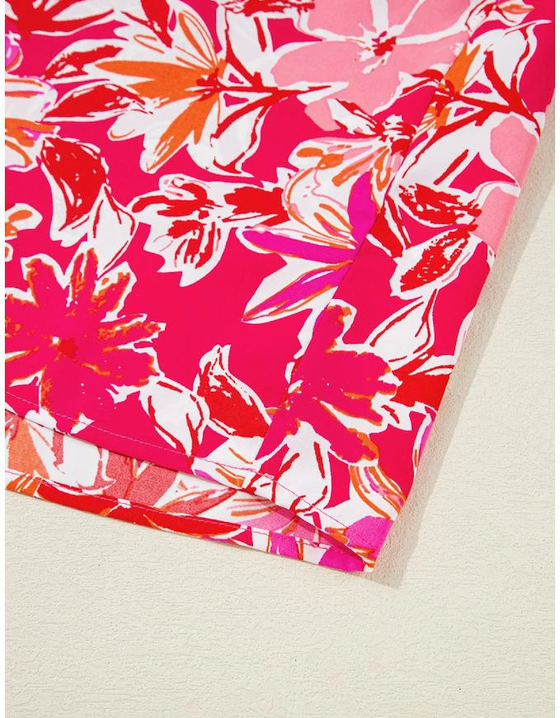 Rose Plus Size Floral V Neck Wide Sleeve Maxi Dress