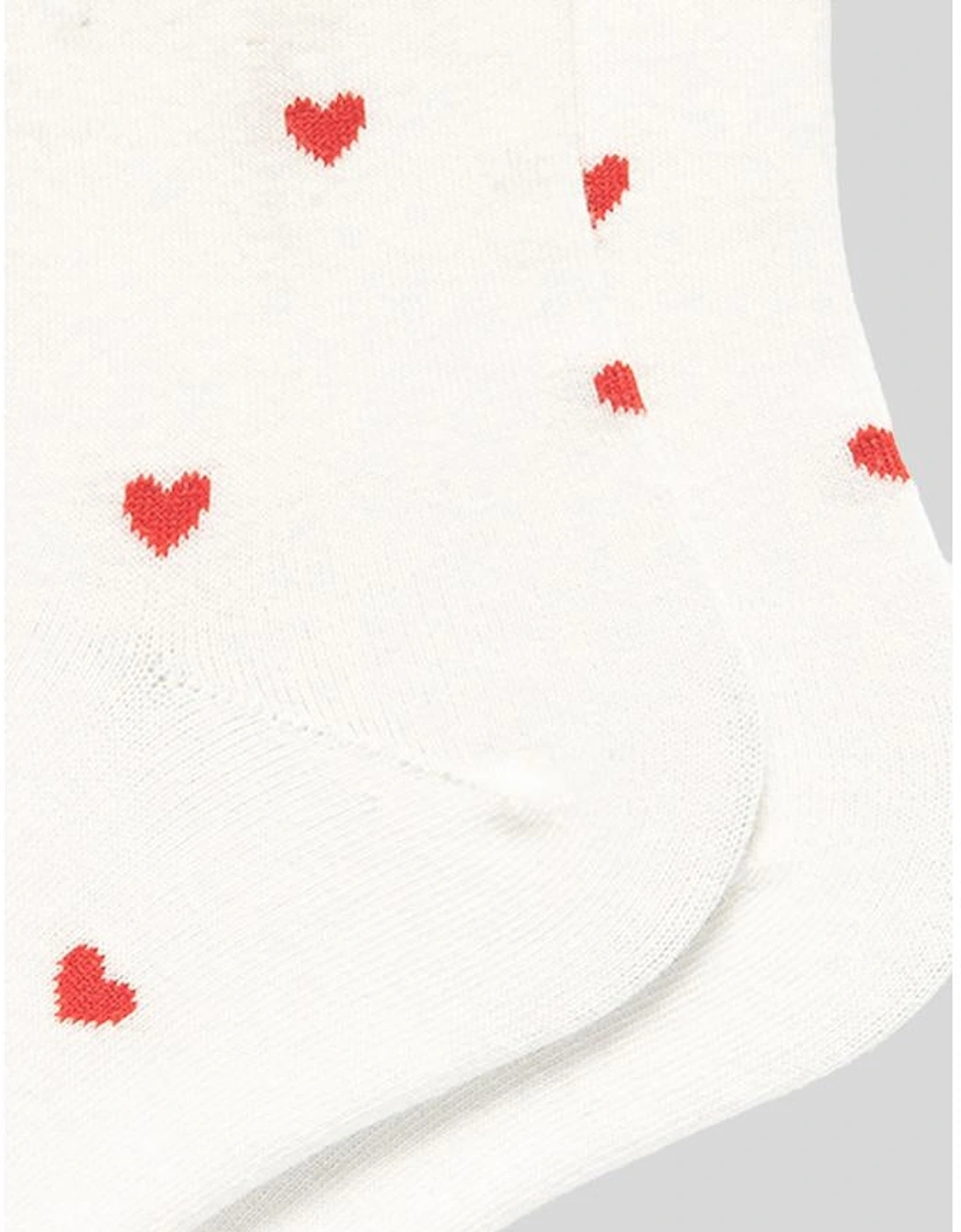 White Valentines Heart Pattern Crew Socks