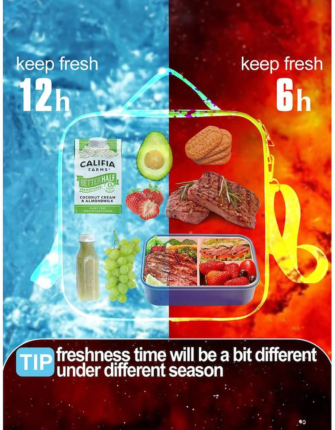 Rose Red Glitter Chenille Zipper Detachable Strap Insulated Bag