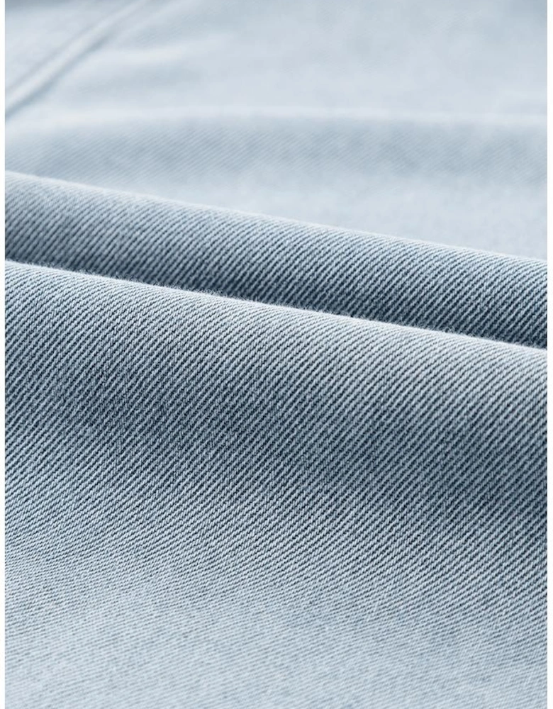 Beau Blue Short Batwing Sleeve Slit Back Denim Dress