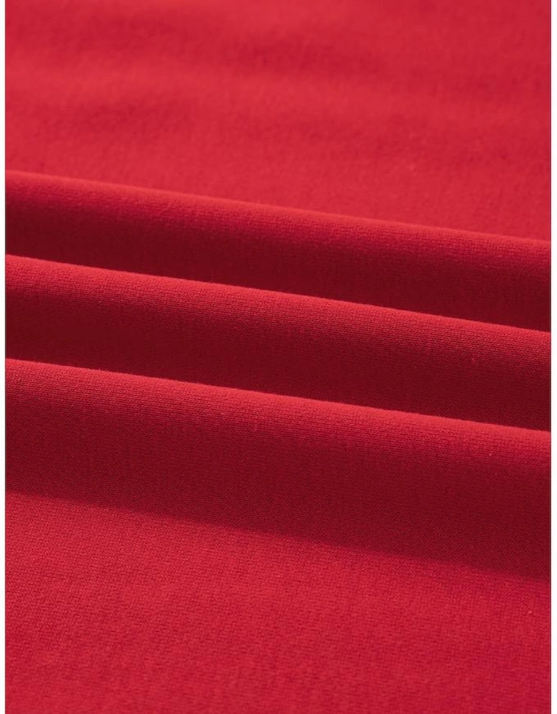 Fiery Red Varsity Striped Detail Crew Neck Plus Sweatshirt