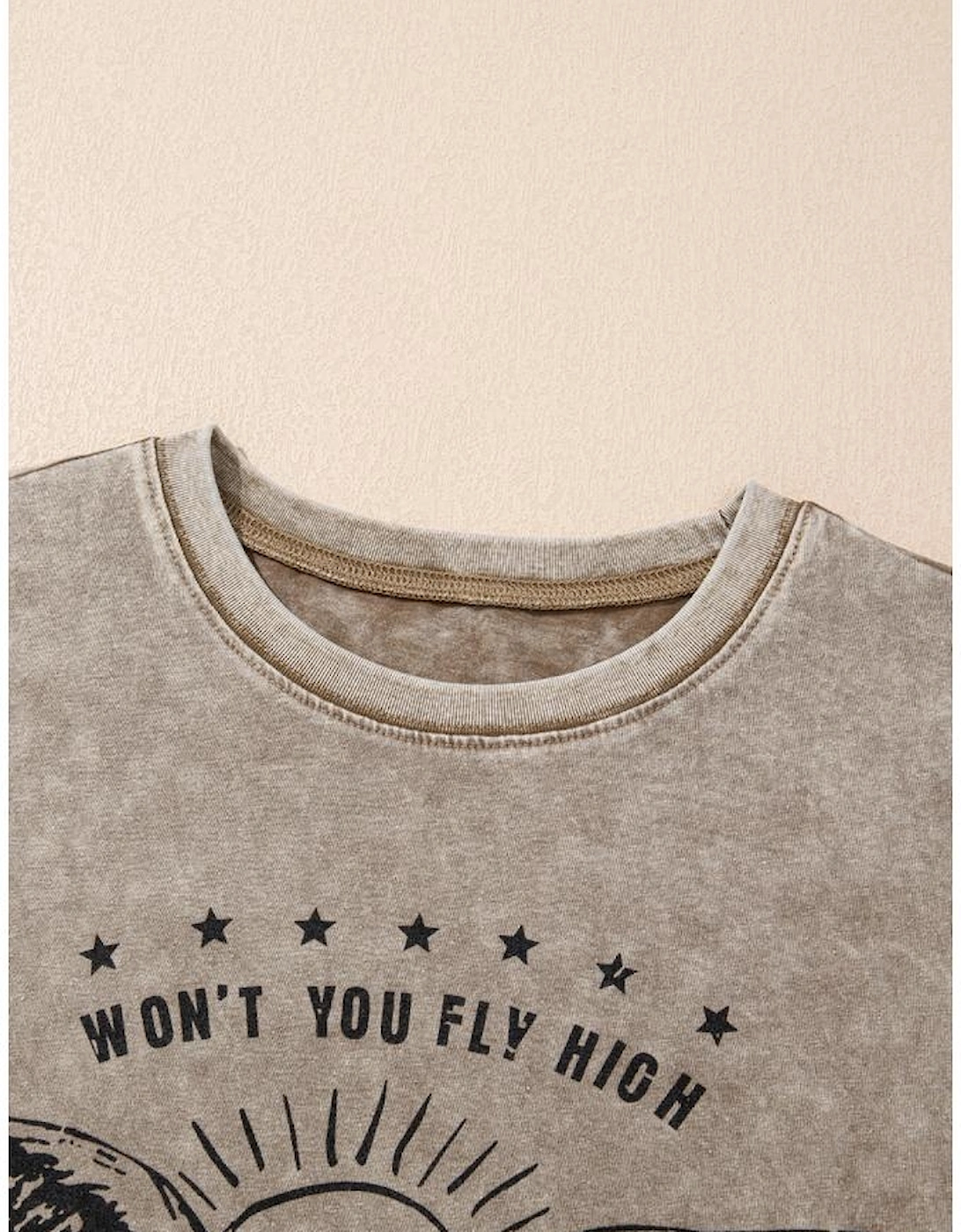 Parchment AMERICA FREE BIRD Vintage Graphic Mineral Washed Tee