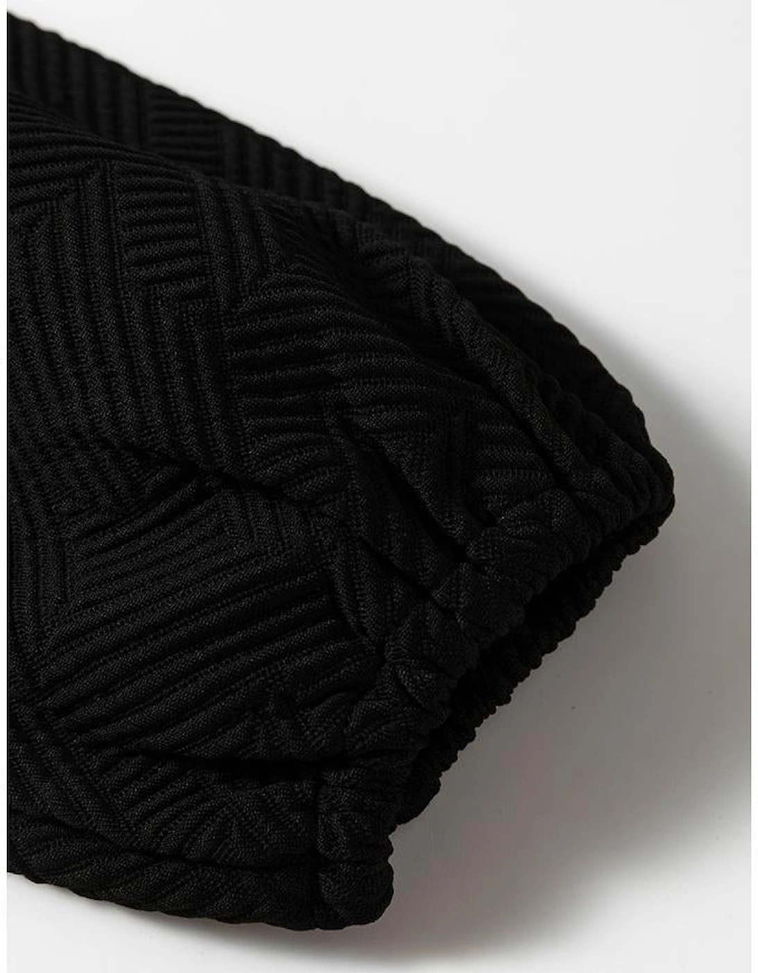 Black Textured Puff Sleeve Top and Pants Set