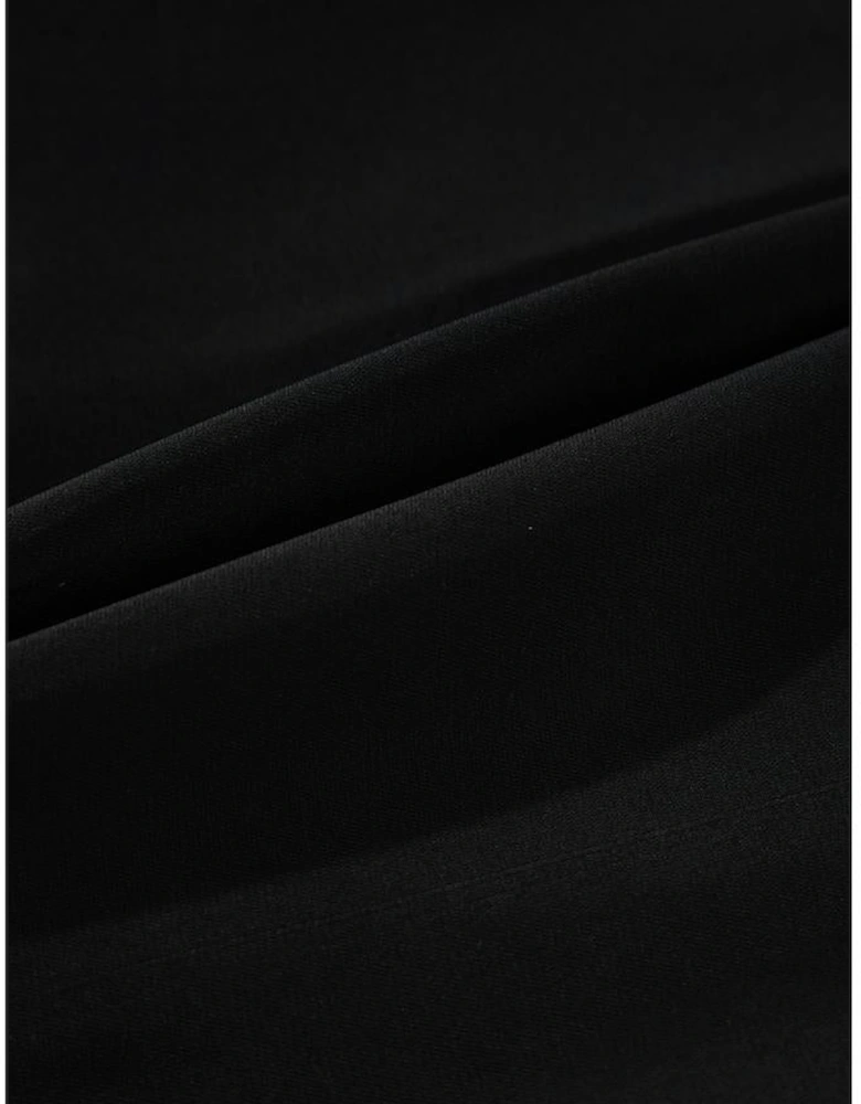 Black High Waisted Drawstring 2-in-1 Side Pocket Color Block Bikini Shorts