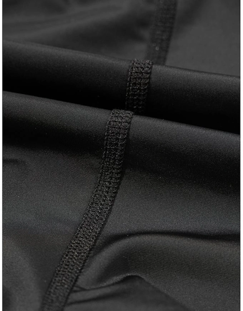 Black High Waisted Drawstring 2-in-1 Side Pocket Color Block Bikini Shorts