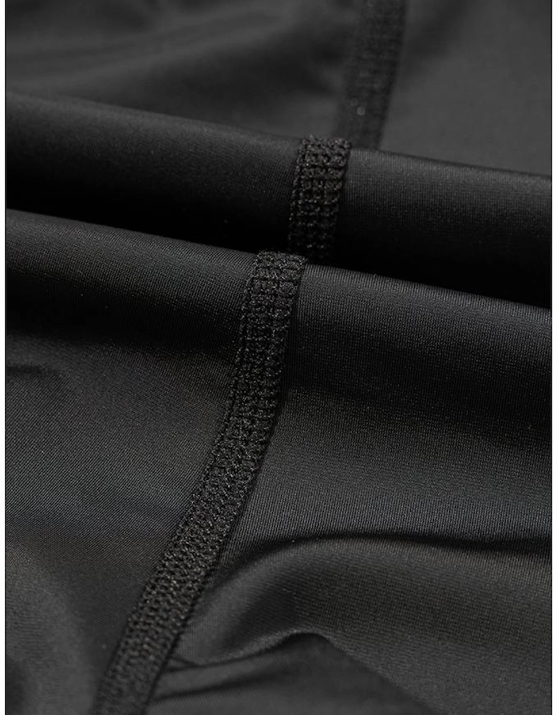 Black High Waisted Drawstring 2-in-1 Side Pocket Color Block Bikini Shorts