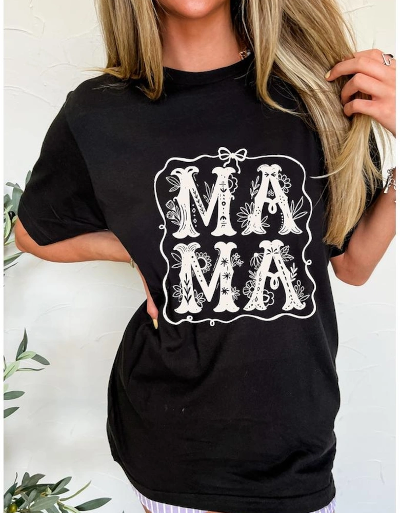 Black MAMA Artistic Graphic Tee