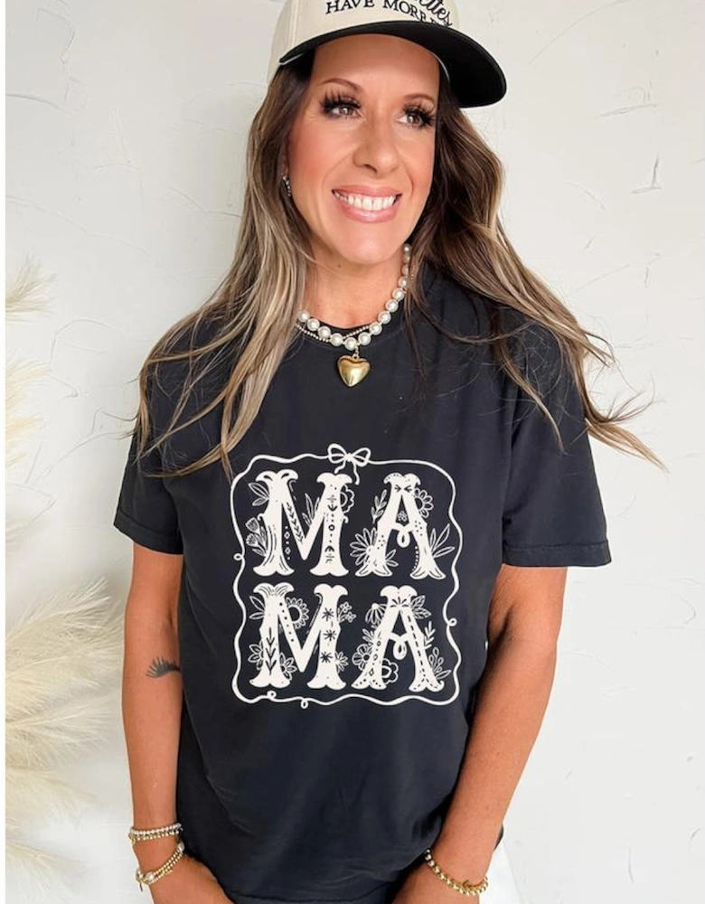 Black MAMA Artistic Graphic Tee