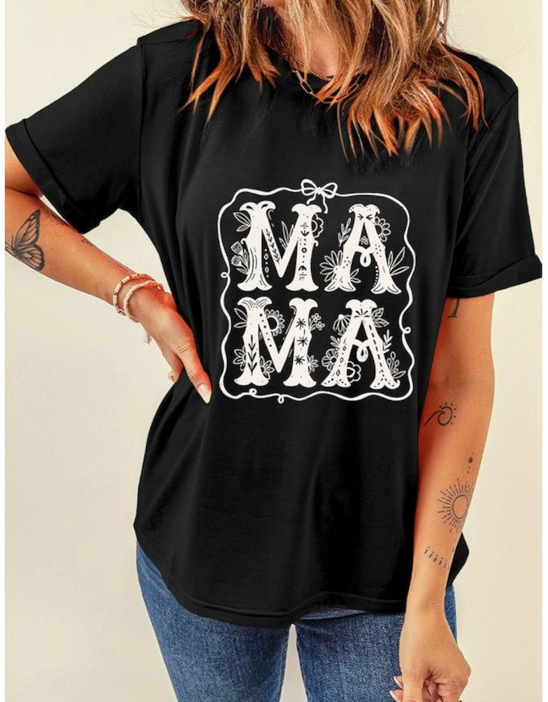 Black MAMA Artistic Graphic Tee