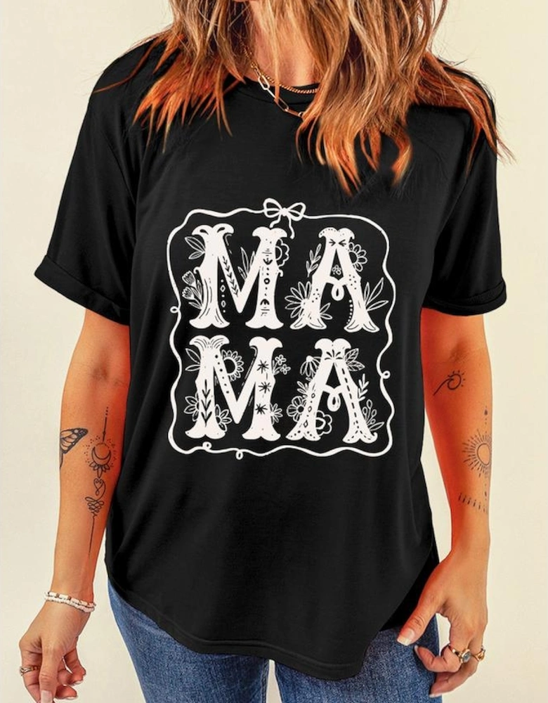 Black MAMA Artistic Graphic Tee