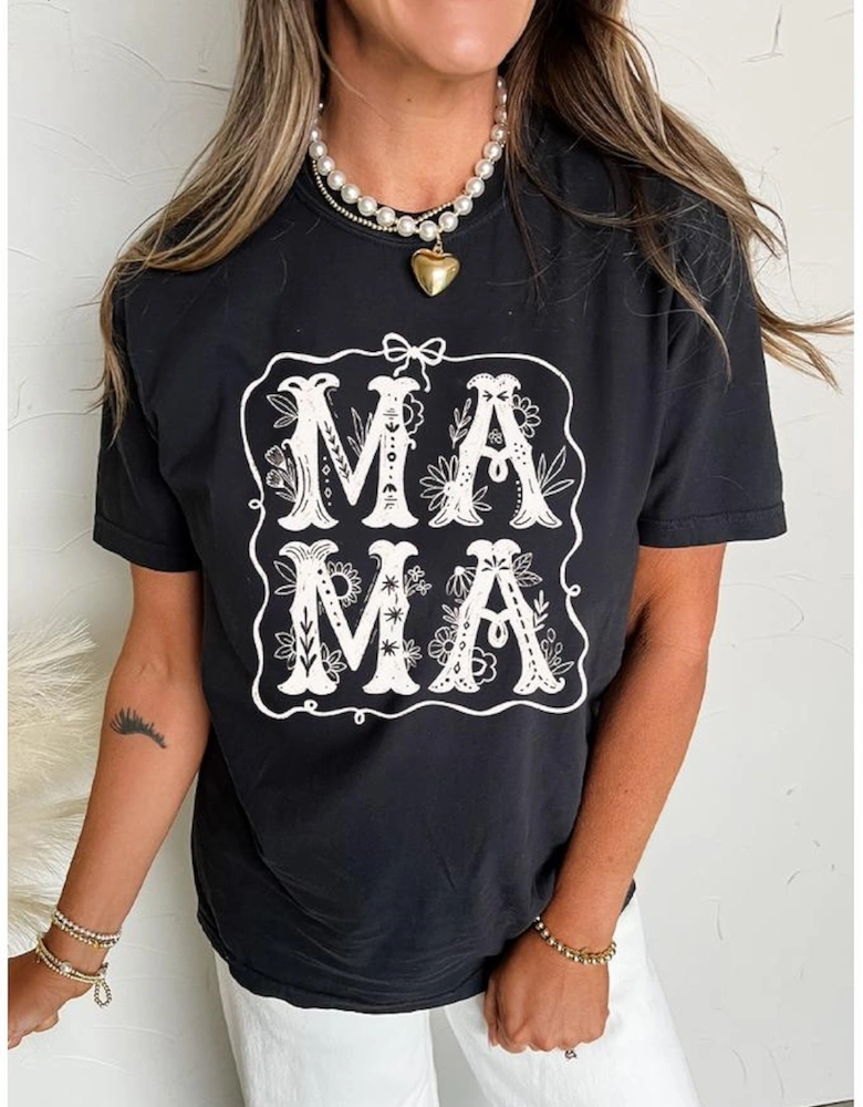 Black MAMA Artistic Graphic Tee