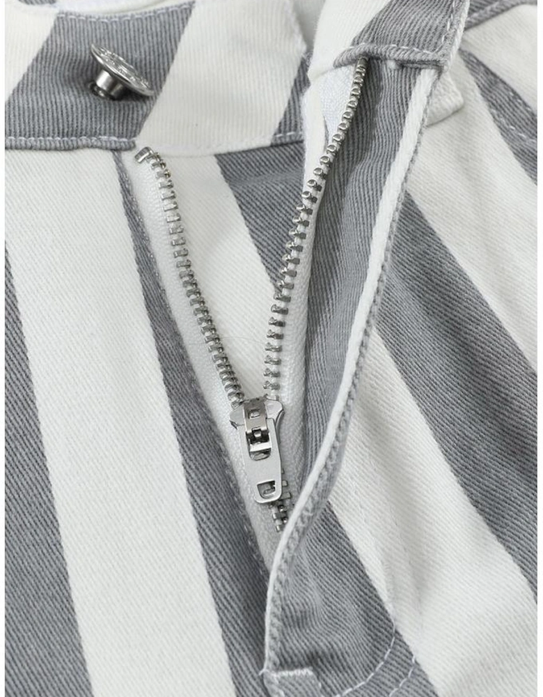 Stripe Star Embellished Western Flare Jeans