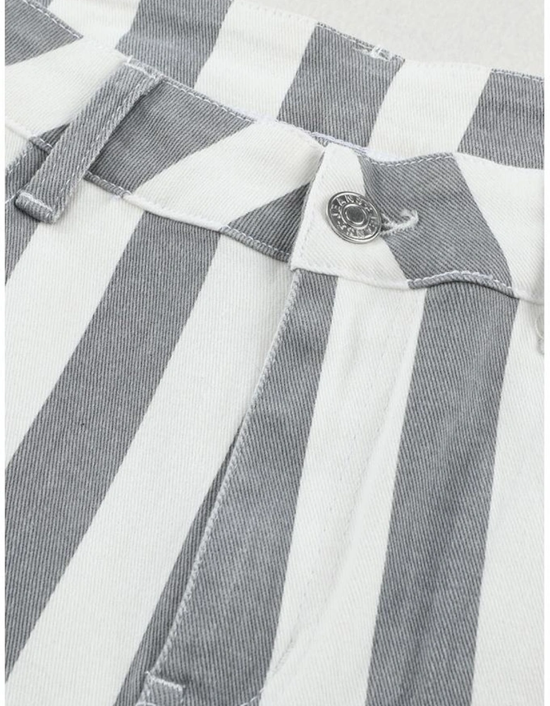 Stripe Star Embellished Western Flare Jeans