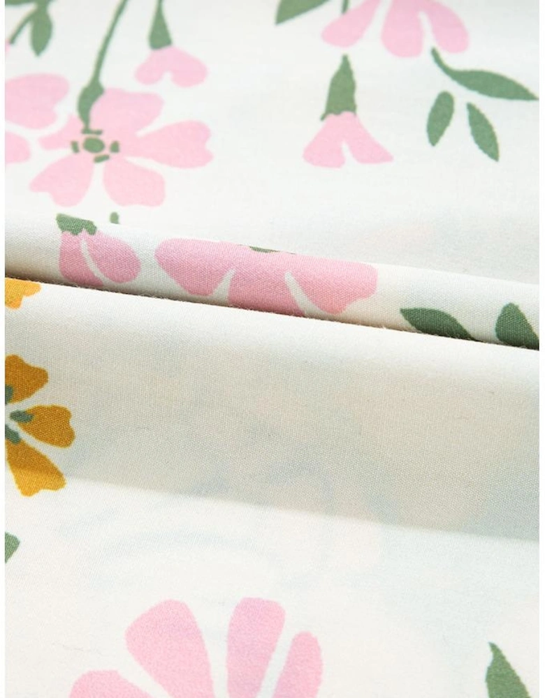 Multicolour Plus Size Floral Print Woven V Neck Half Sleeve Blouse