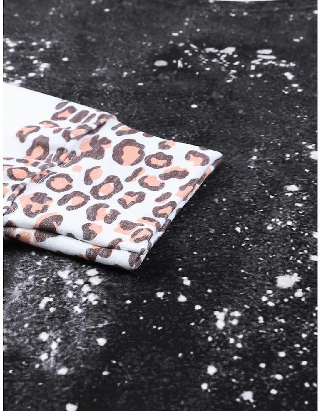 Black Leopard Bleached Pullover Sweatshirt