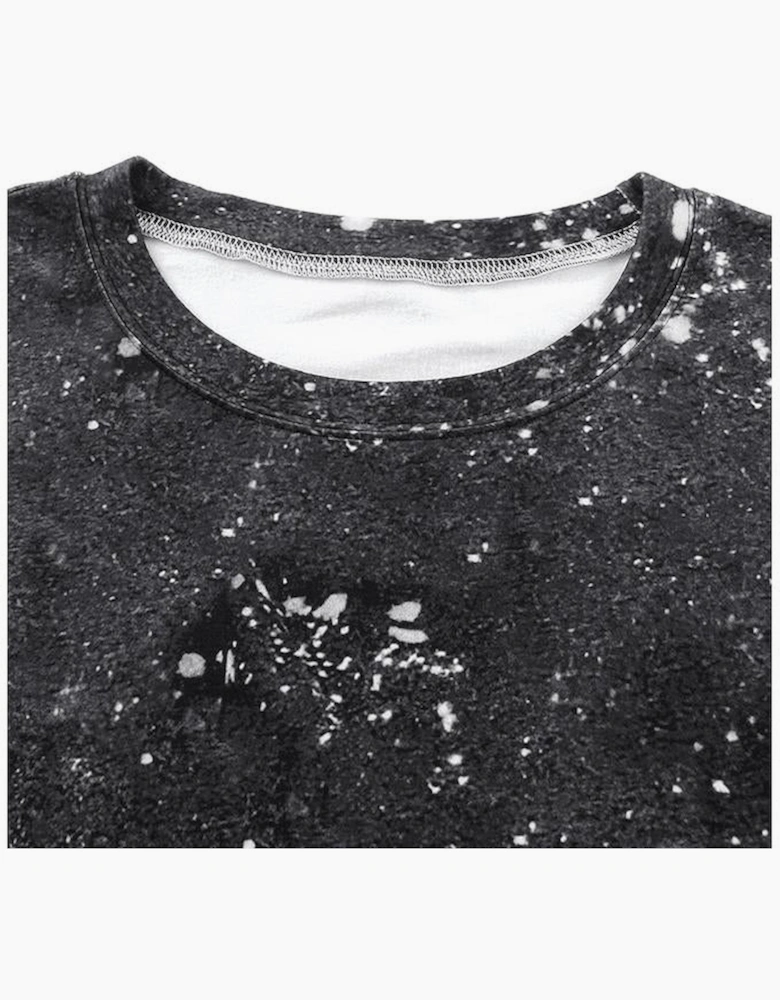 Black Leopard Bleached Pullover Sweatshirt