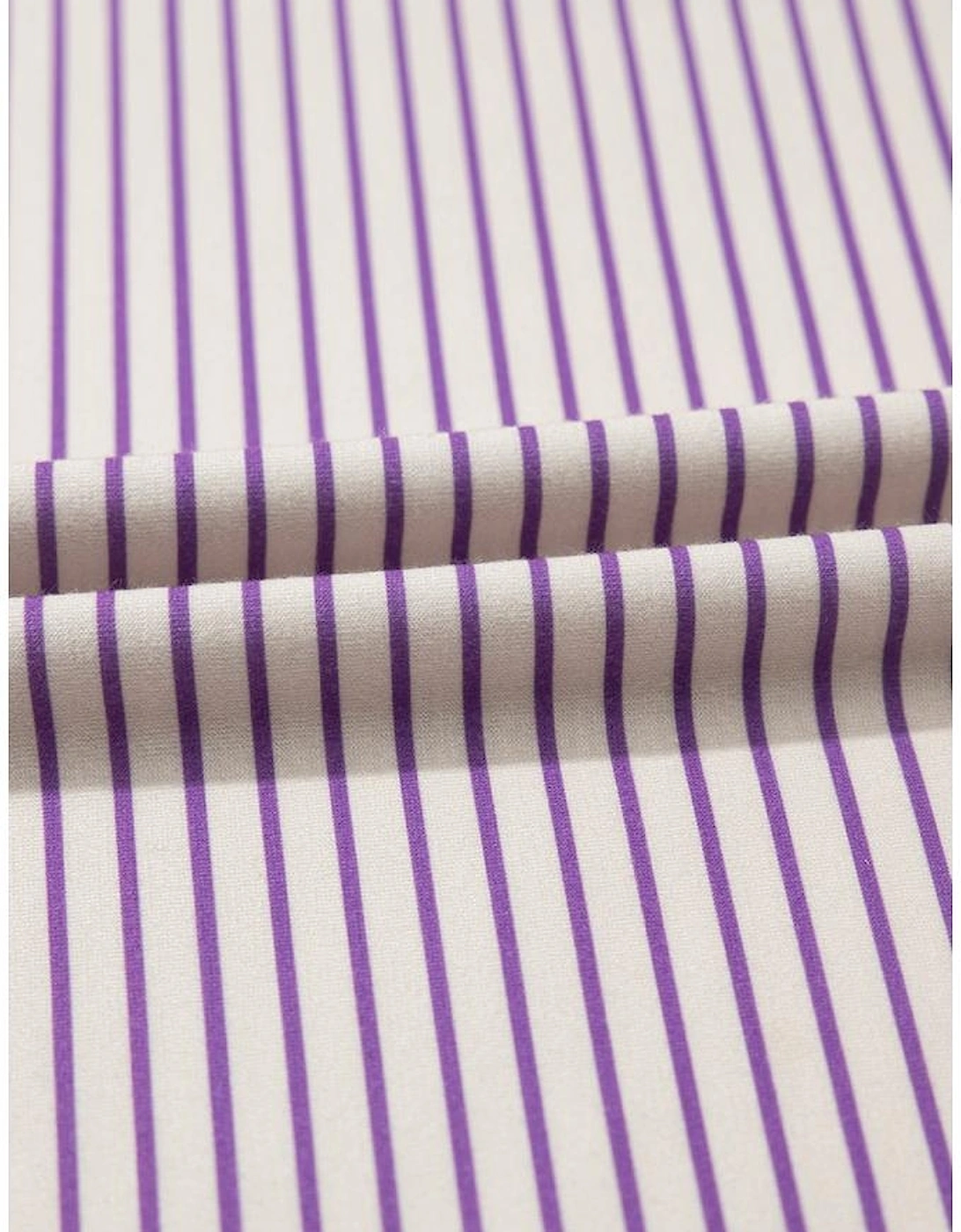 Purple Stripe Floral Color Block Raw Edge Patchwork Bracelet Sleeve Blouse