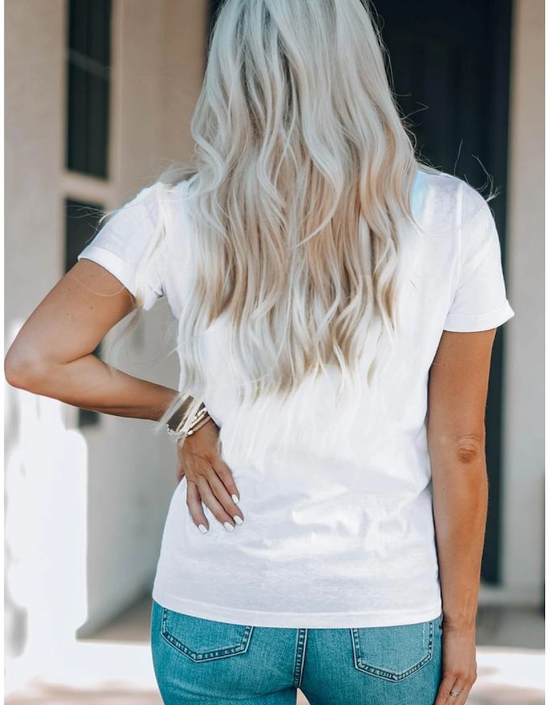 White FALL Vibe Leopard Print Crew Neck T Shirt