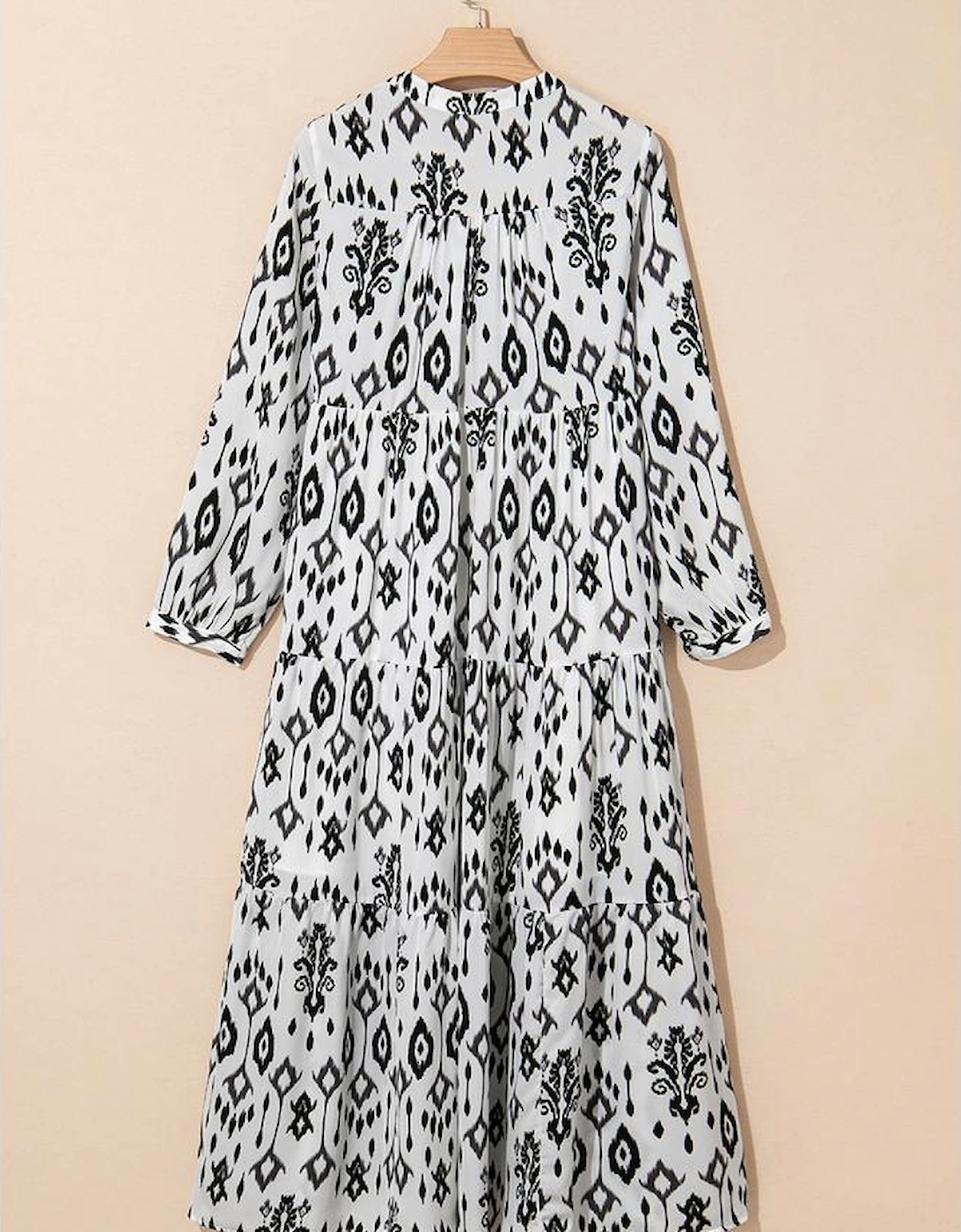 Black Western Abstract Geometric Printed Maxi Dress, 13 of 12