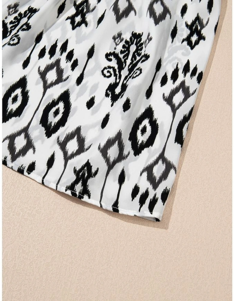 Black Western Abstract Geometric Printed Maxi Dress